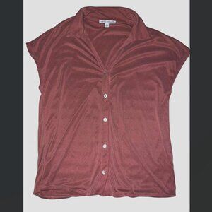 Soft Pink Button Up Blouse - Medium